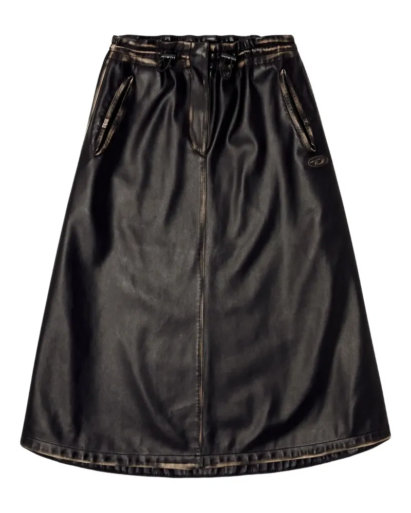 Diesel O-Blivion Midirock mit elastischem Bund - Schwarz Schwarz