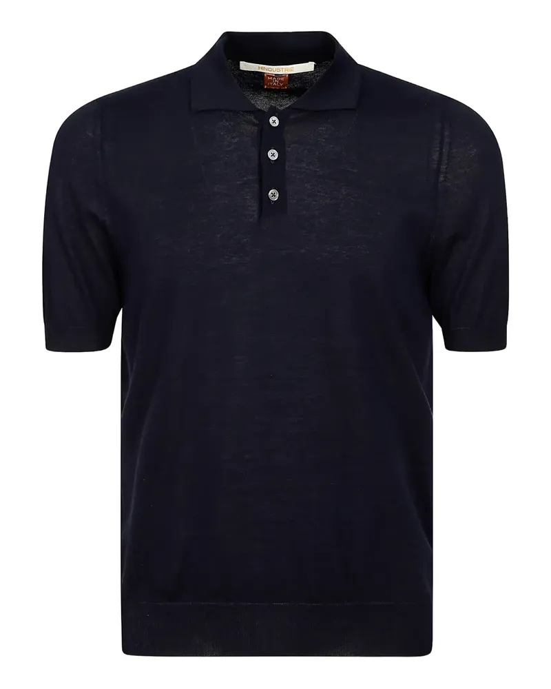 Alpha Industries Poloshirt mit Knopfverschluss - Blau Blau
