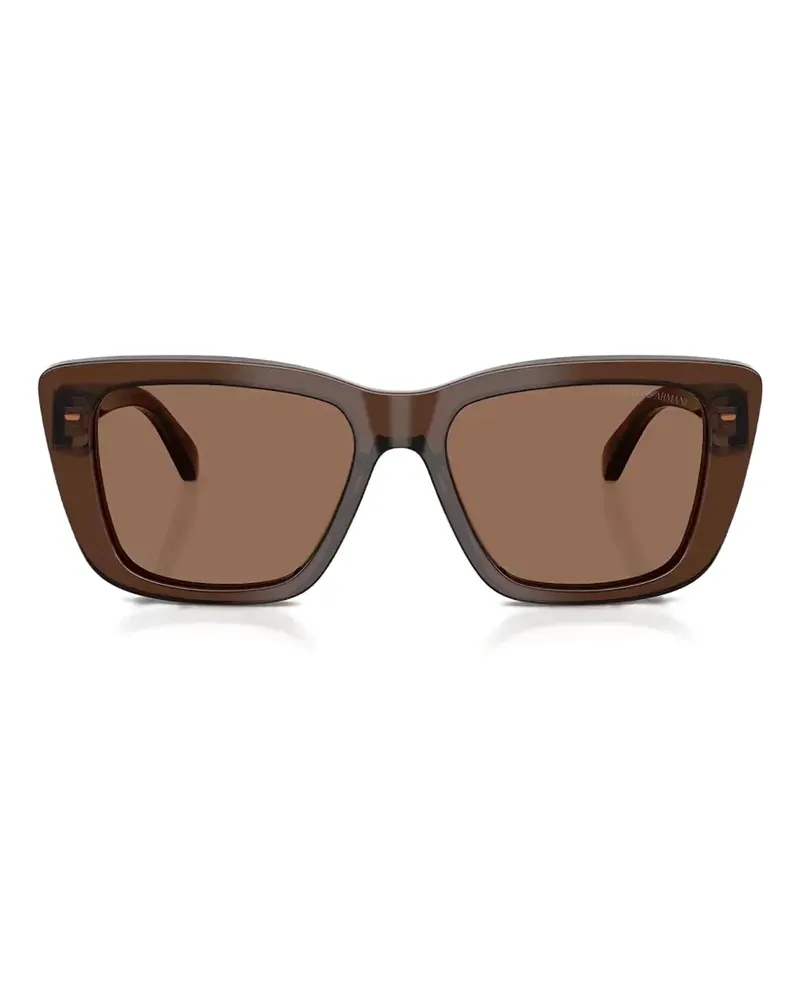 Emporio Armani Sonnenbrille mit eckigem Gestell - Braun Braun
