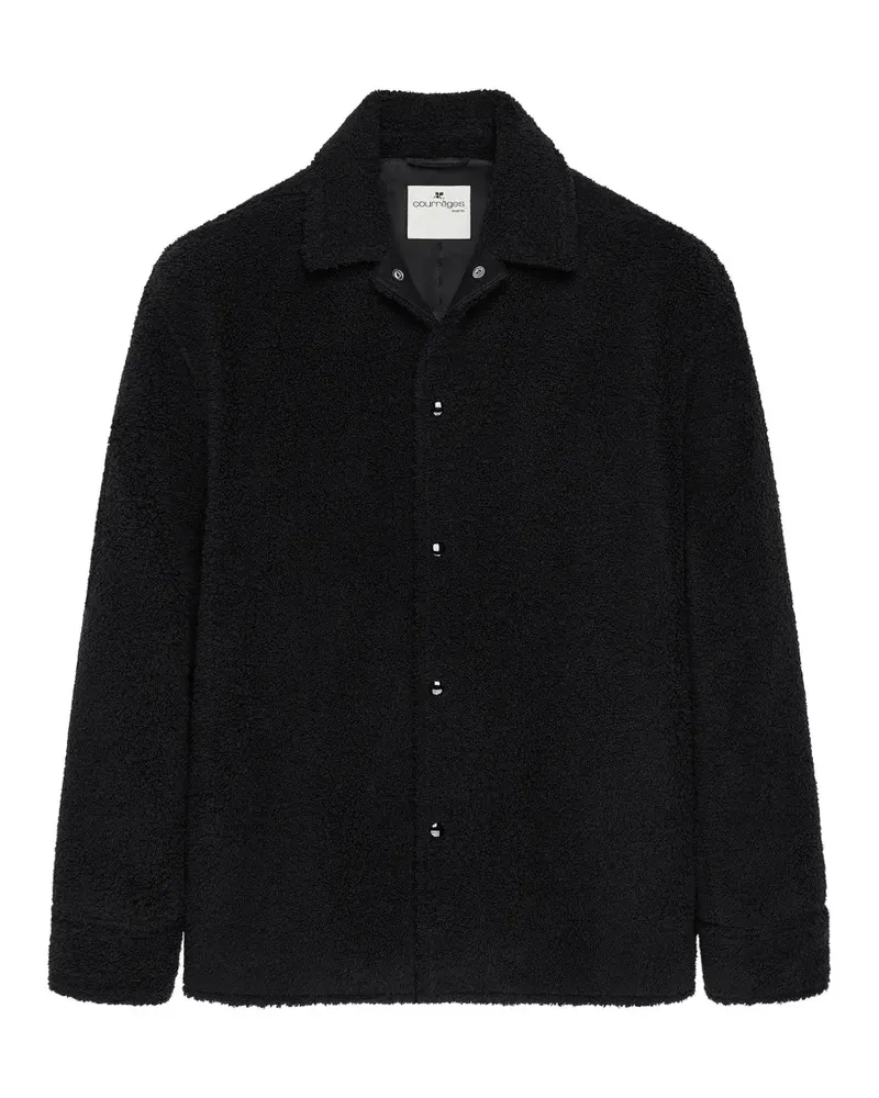 Courrèges Hemdjacke aus Wollgemisch - Schwarz Schwarz