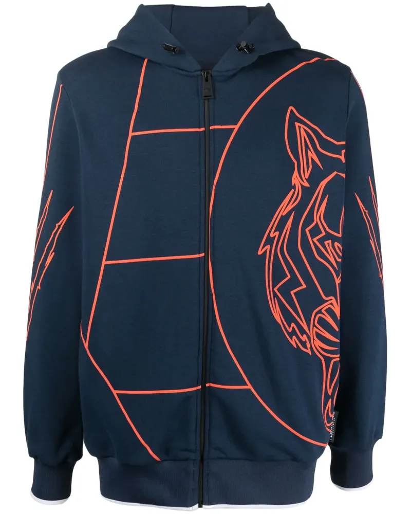 Philipp Plein Kapuzenjacke mit grafischem Print - Blau Blau