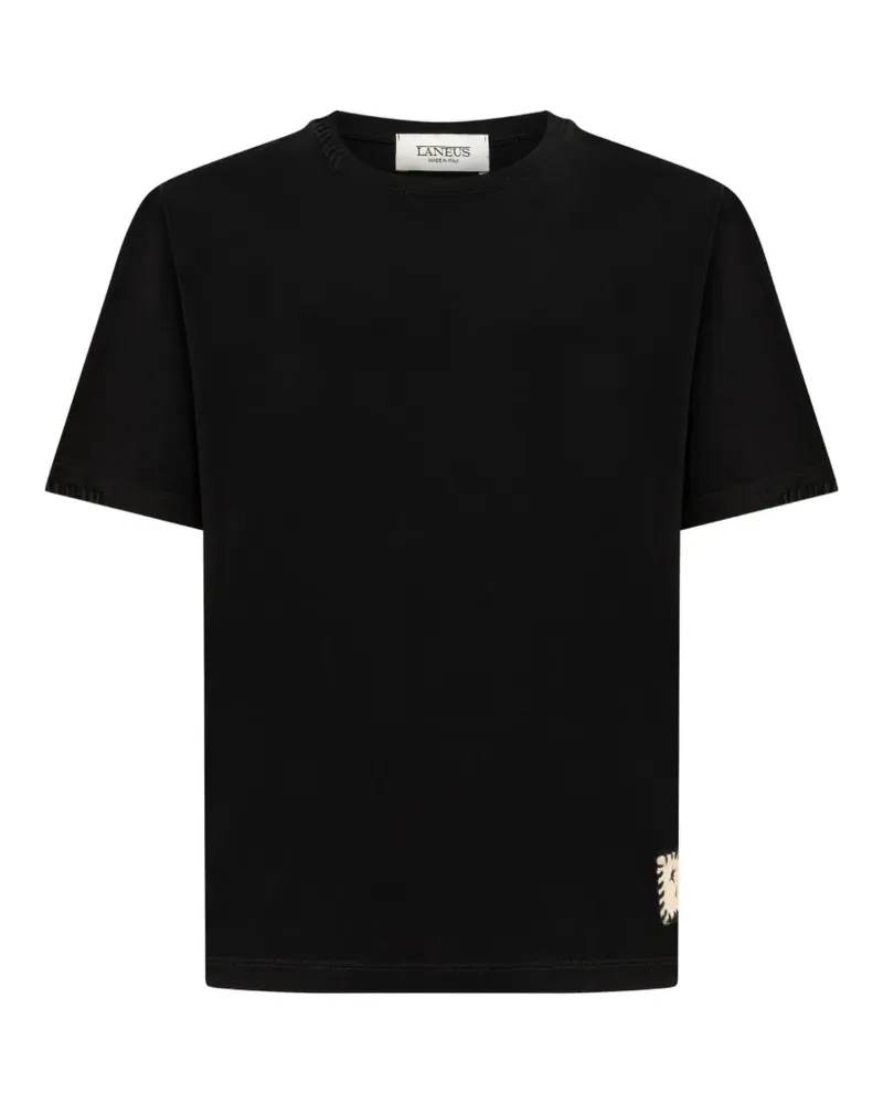 Laneus T-Shirt mit Patch-Detail - Schwarz Schwarz