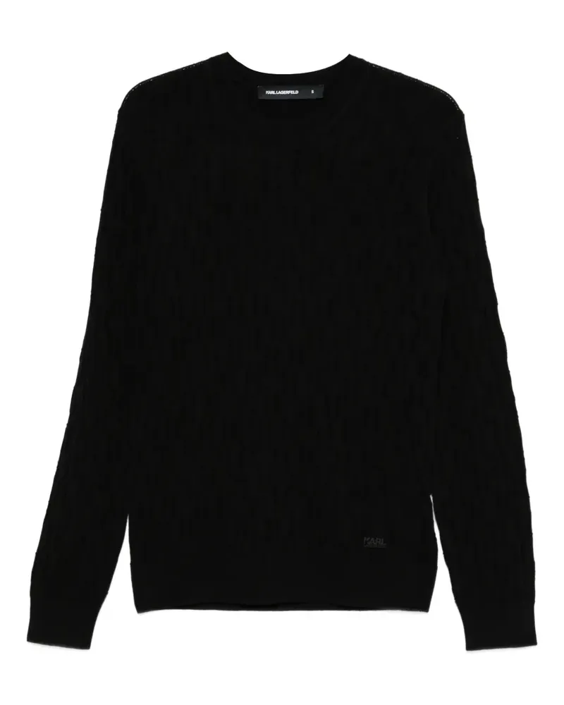 Karl Lagerfeld Pullover mit Zopfmuster - Schwarz Schwarz