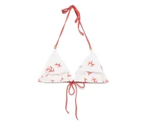 Triangel-Bikinioberteil mit Korallen-Print - Nude