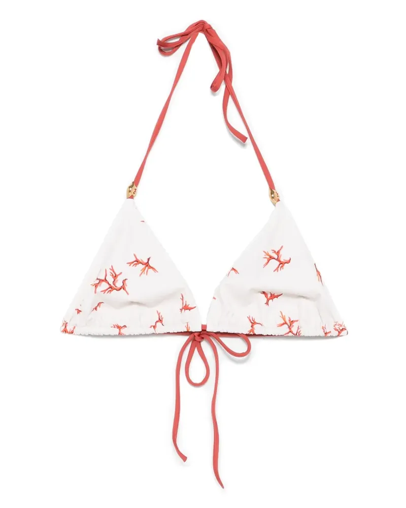 Fendi Triangel-Bikinioberteil mit Korallen-Print - Nude Nude