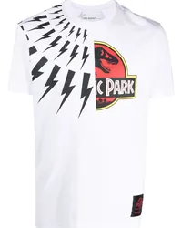 Neil Barrett Jurassic Park & Fair Isle Thunderbolt T-Shirt Weiß