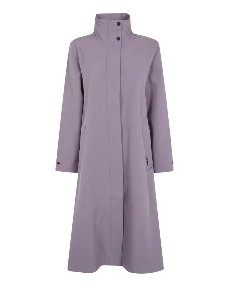 RAINS hooded logo-print coat - Violett Violett