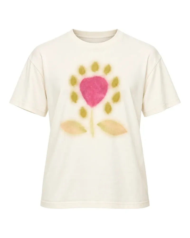 BLUEMARBLE Hazy Leaf Flower T-Shirt - Nude Nude