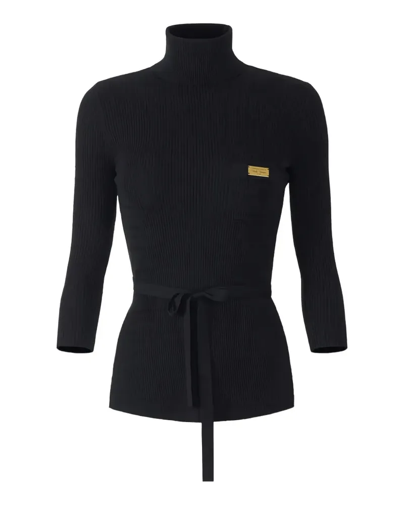 Elisabetta Franchi micro-braided open-back sweater - Schwarz Schwarz