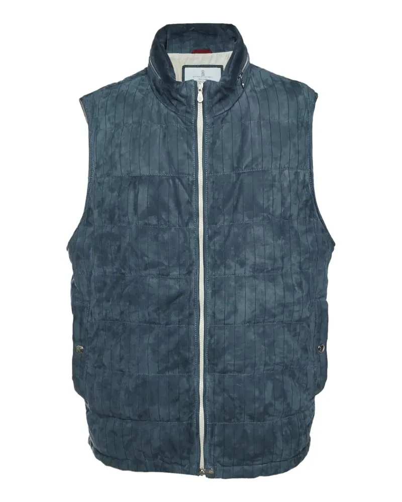 Brunello Cucinelli striped padded vest - Blau Blau