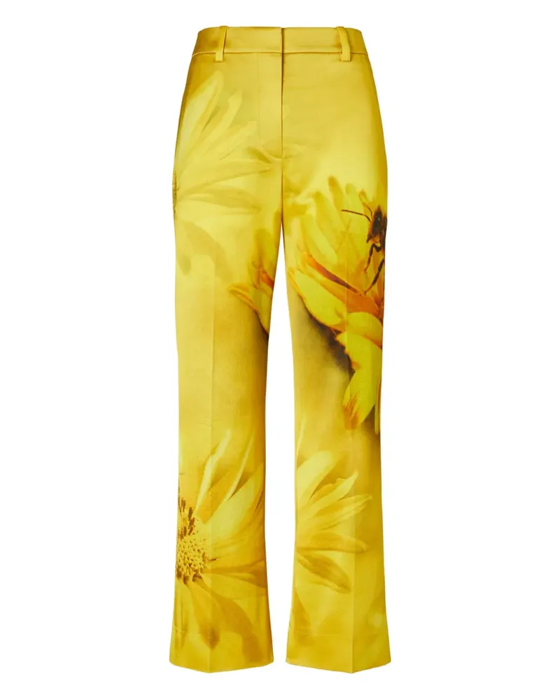 Tory Burch Weite Hose mit Blumen-Print - Gelb Gelb