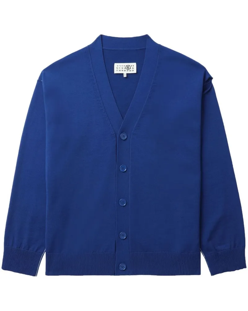Maison Margiela Fein gestrickter Cardigan mit Cut-Outs - Blau Blau