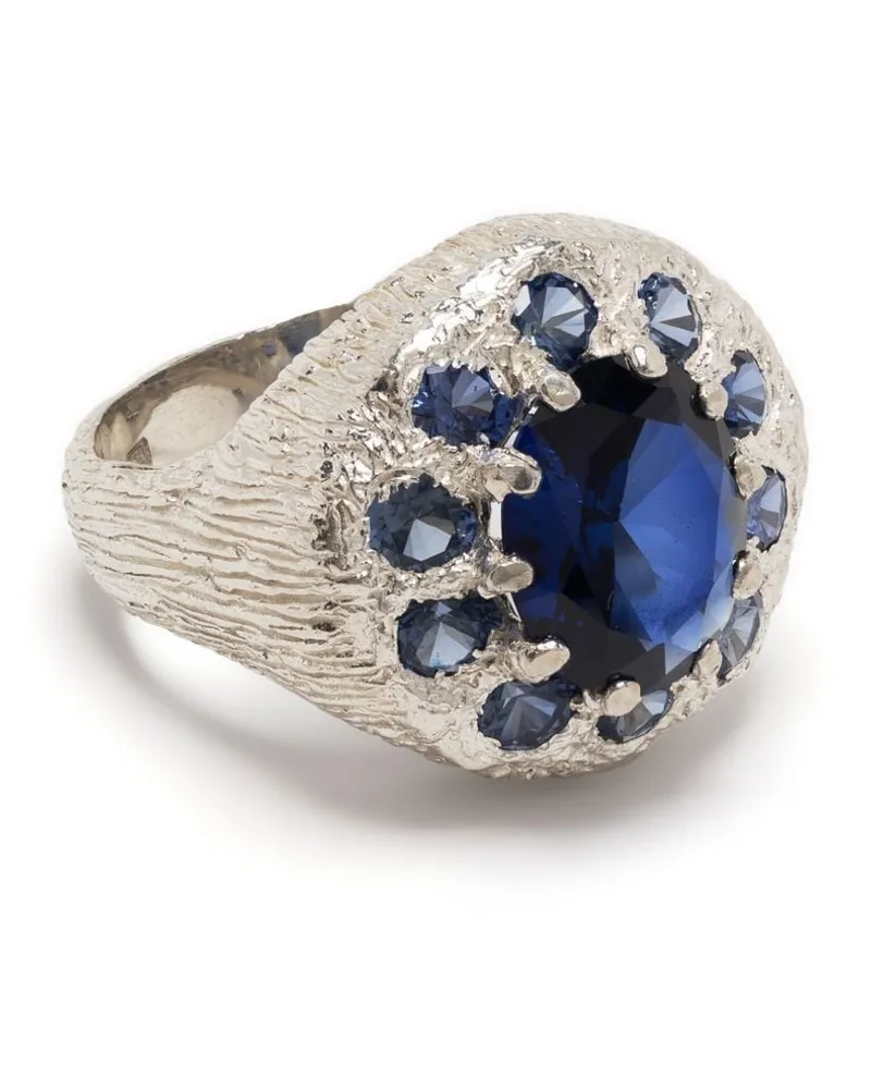 BLEUE BURNHAM Siegelring aus Silber mit Saphir Silber