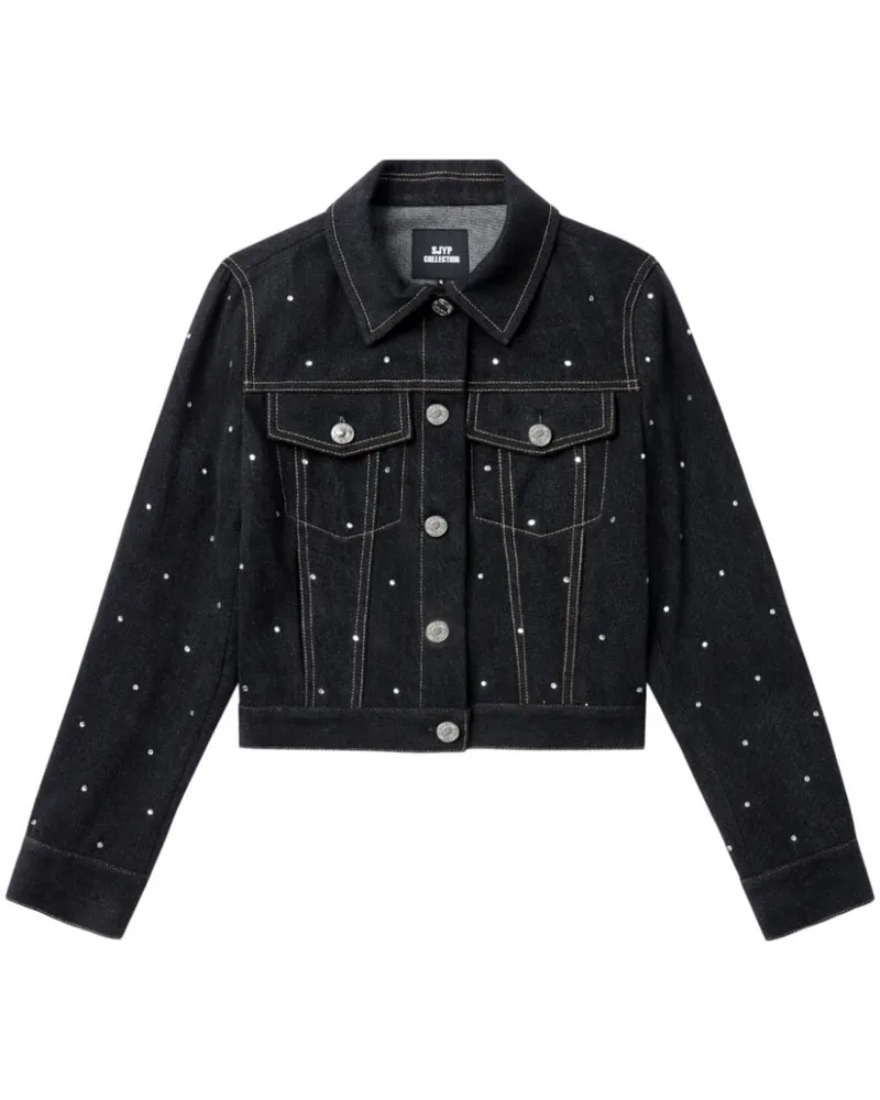 SJYP Tweed-Jacke mit Strass - Schwarz Schwarz