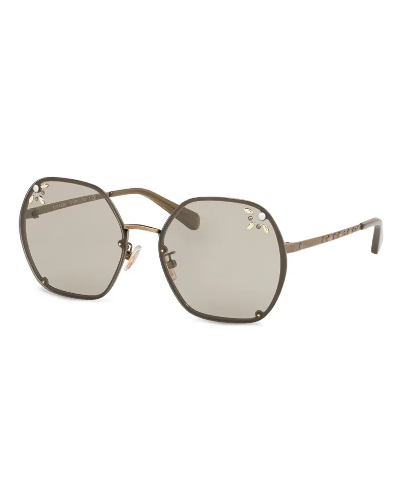 Coach embellished geometric-frame sunglasses - Braun Braun