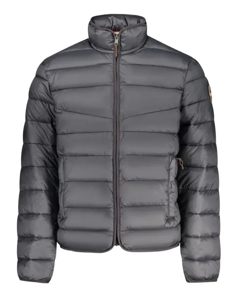 Napapijri quilted logo-patch jacket - Grau Grau