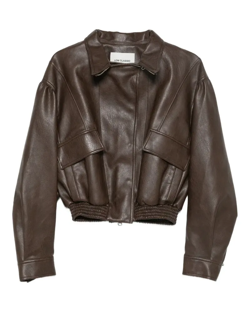 LOW CLASSIC Bomberjacke mit Kragen - Braun Braun
