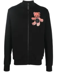 Philipp Plein Sweatshirtjacke mit Teddy Schwarz