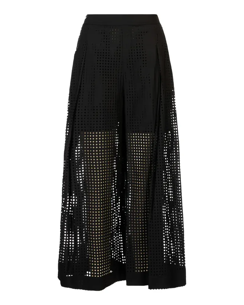 MEIMEIJ perforated palazzo pants - Schwarz Schwarz