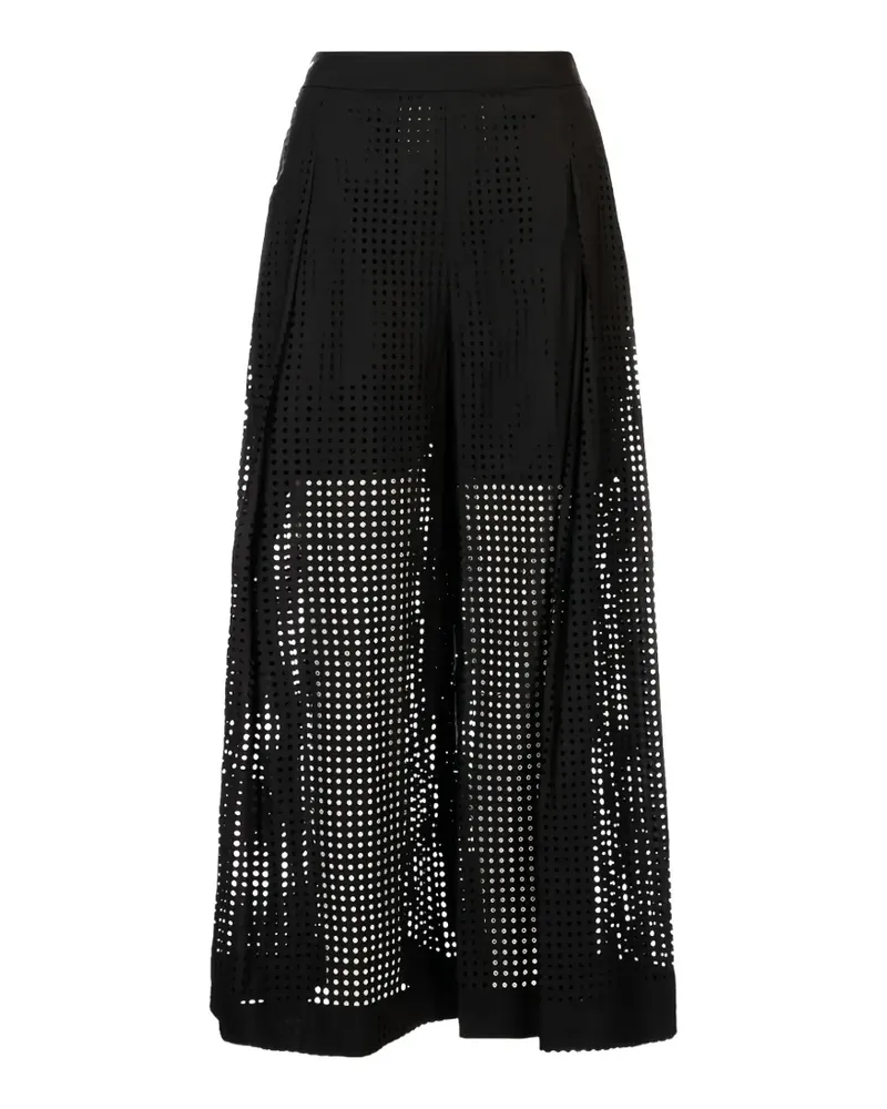 MEIMEIJ perforated palazzo pants - Schwarz Schwarz