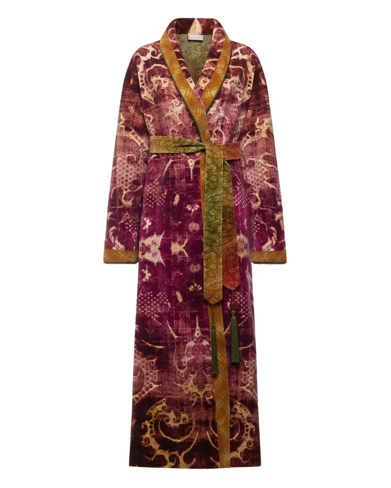 Pierre-Louis Mascia damask-print velvet robe - Violett Violett