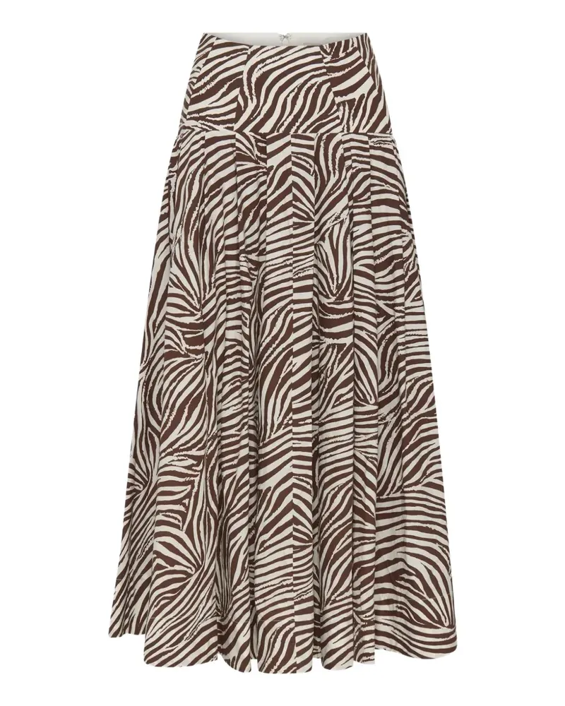 NICHOLAS Yasmin pleated midi skirt - Braun Braun