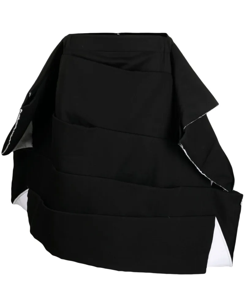 Comme des Garçons Asymmetrischer Rock mit Einsätzen - Schwarz Schwarz