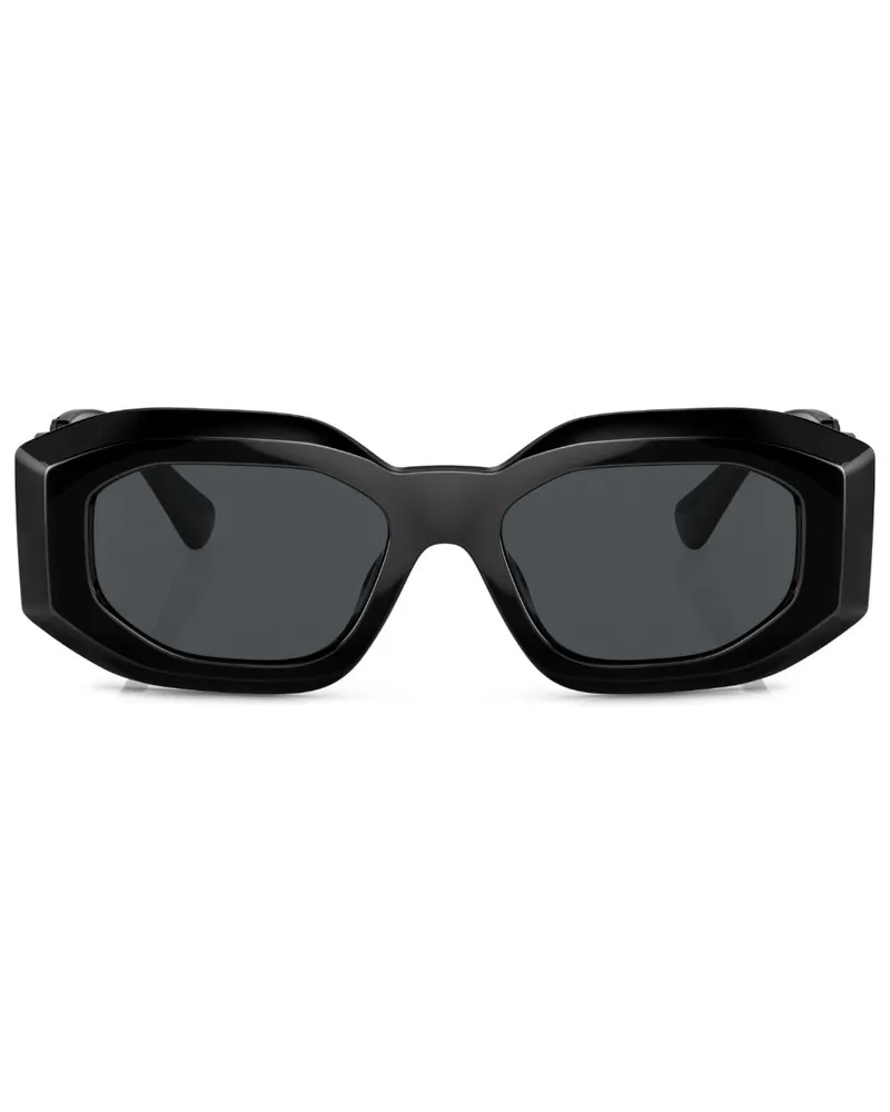 Versace Sonnenbrille mit geometrischem Gestell - Schwarz Schwarz