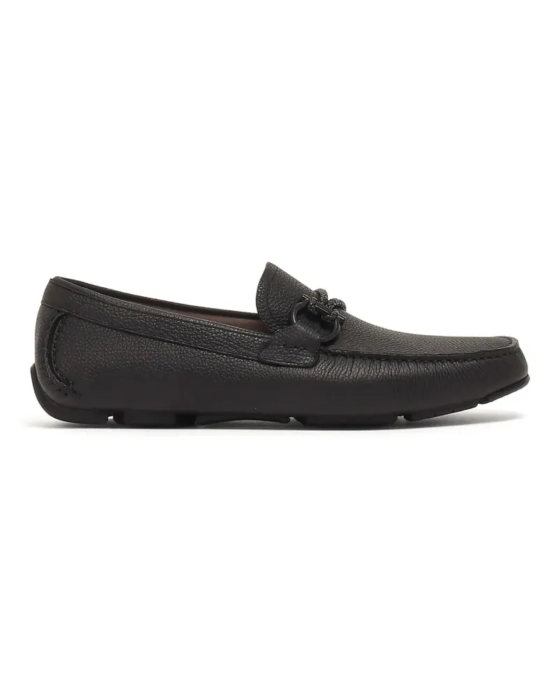 Ferragamo Gancini pebbled-leather loafers - Schwarz Schwarz