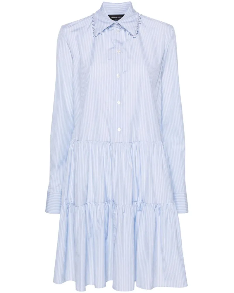 Fabiana Filippi Gestreiftes Hemdkleid - Blau Blau