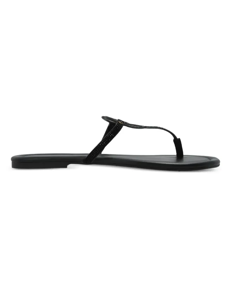 Kurt Geiger heart-detail flat leather sandals - Schwarz Schwarz