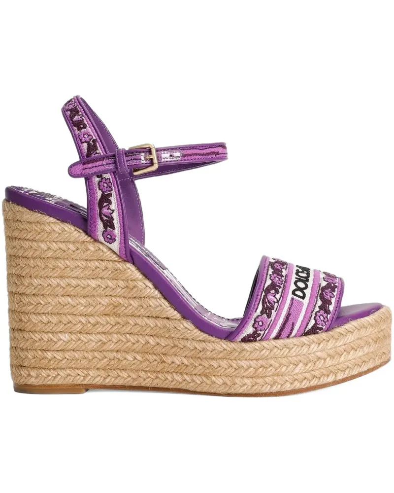 Dolce & Gabbana Sandalen mit Maiolica-Print 90mm - Violett Violett