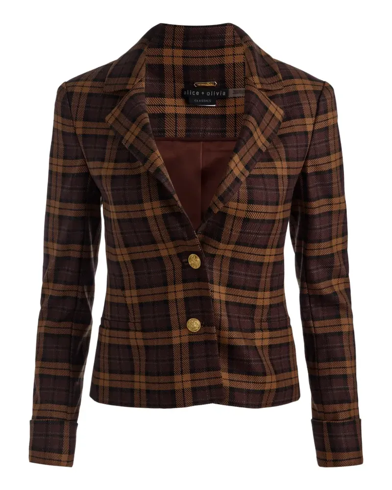 Alice + Olivia Karierter Macey Blazer - Braun Braun