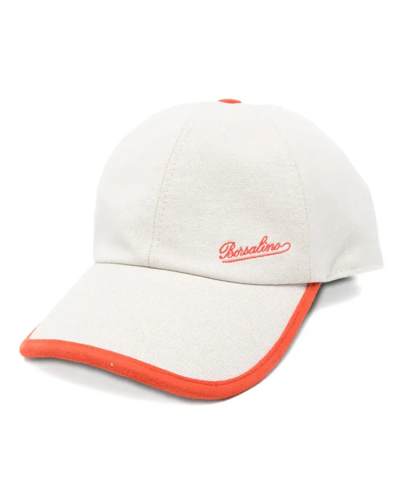 Borsalino logo-embroidered baseball cap - Nude Nude