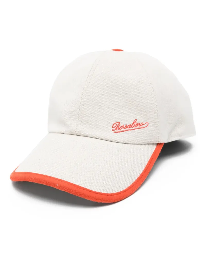 Borsalino logo-embroidered baseball cap - Nude Nude