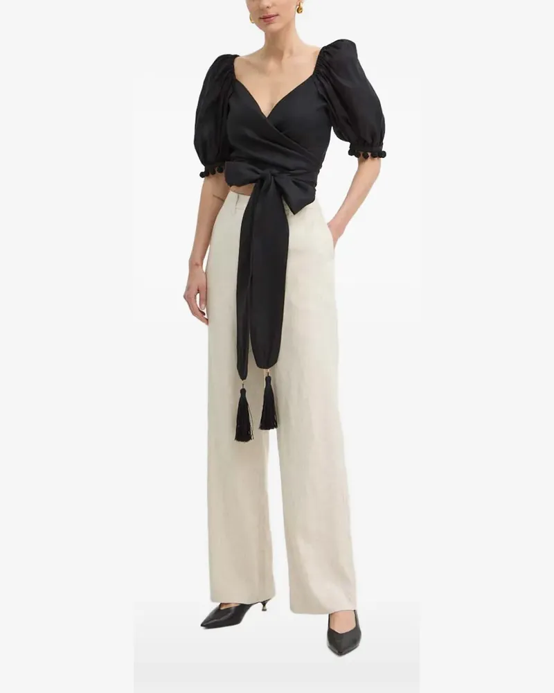 Luisa Spagnoli Bluse mit Puffärmeln - Schwarz Schwarz