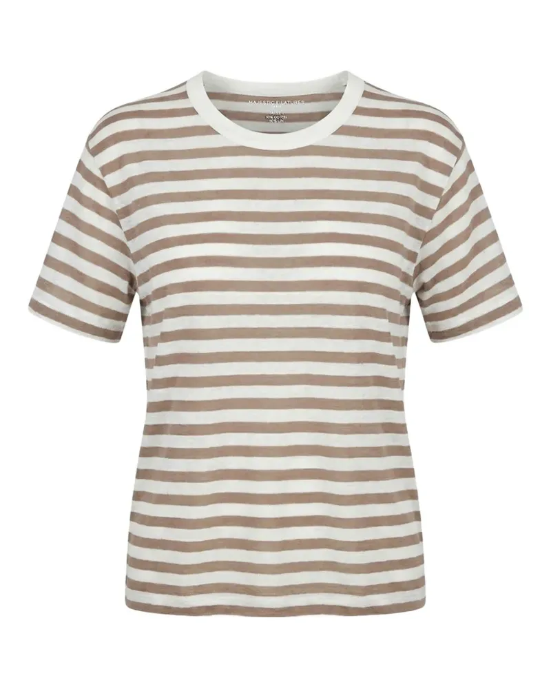 Majestic striped short-sleeve T-shirt - Nude Nude