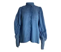 Hemd mit Bischofsärmeln - Blau