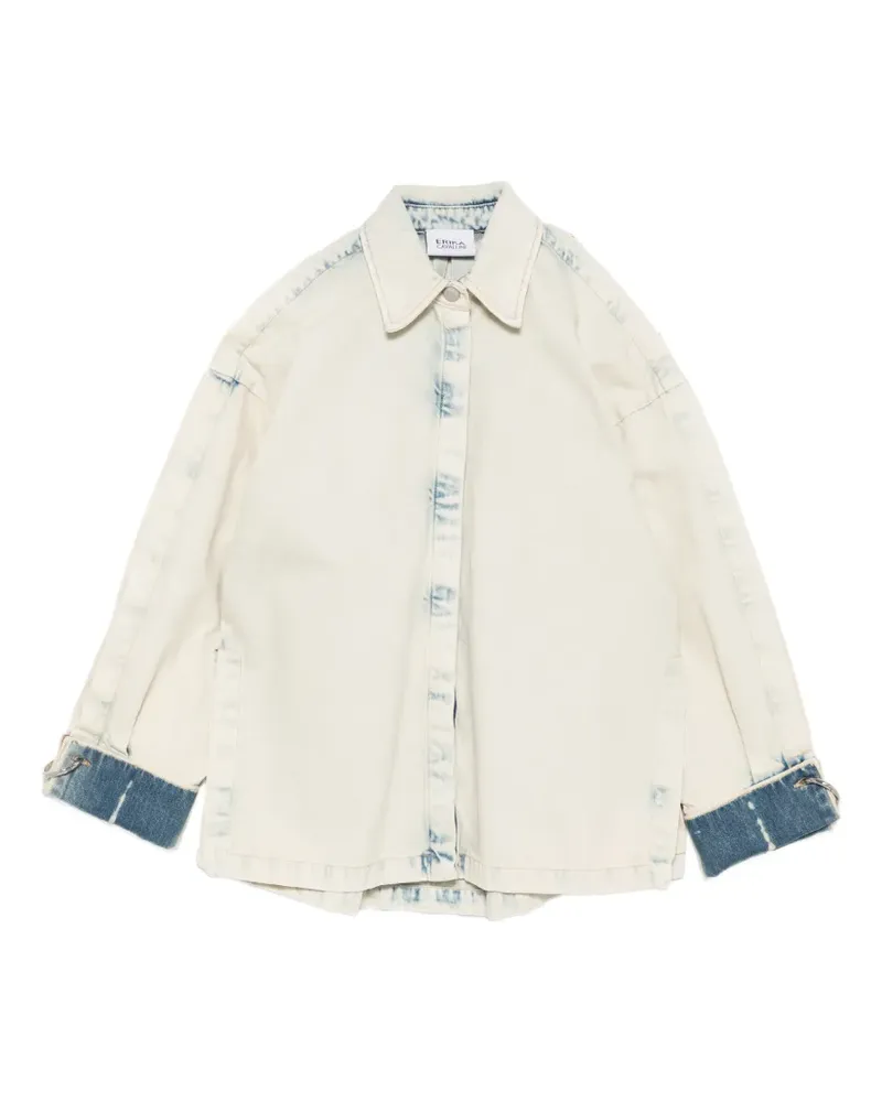 Erika Cavallini cut-out ring-detail denim jacket - Nude Nude