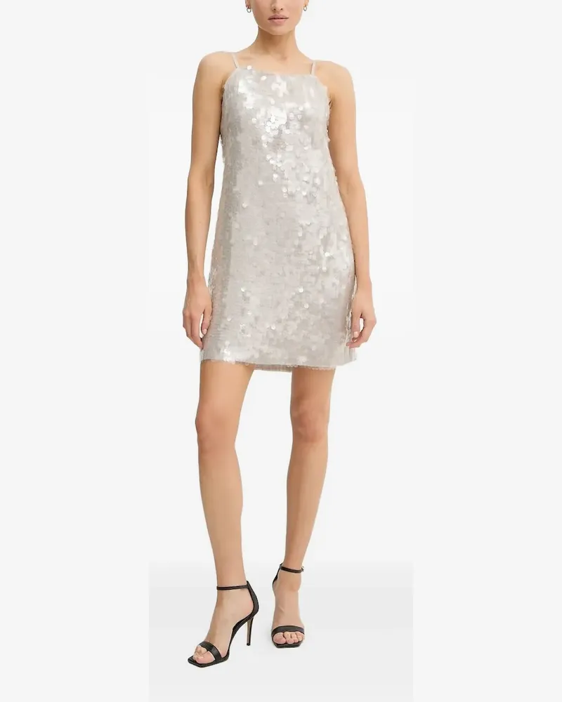 Sisley Spaghettikleid mit Pailletten - Grau Grau