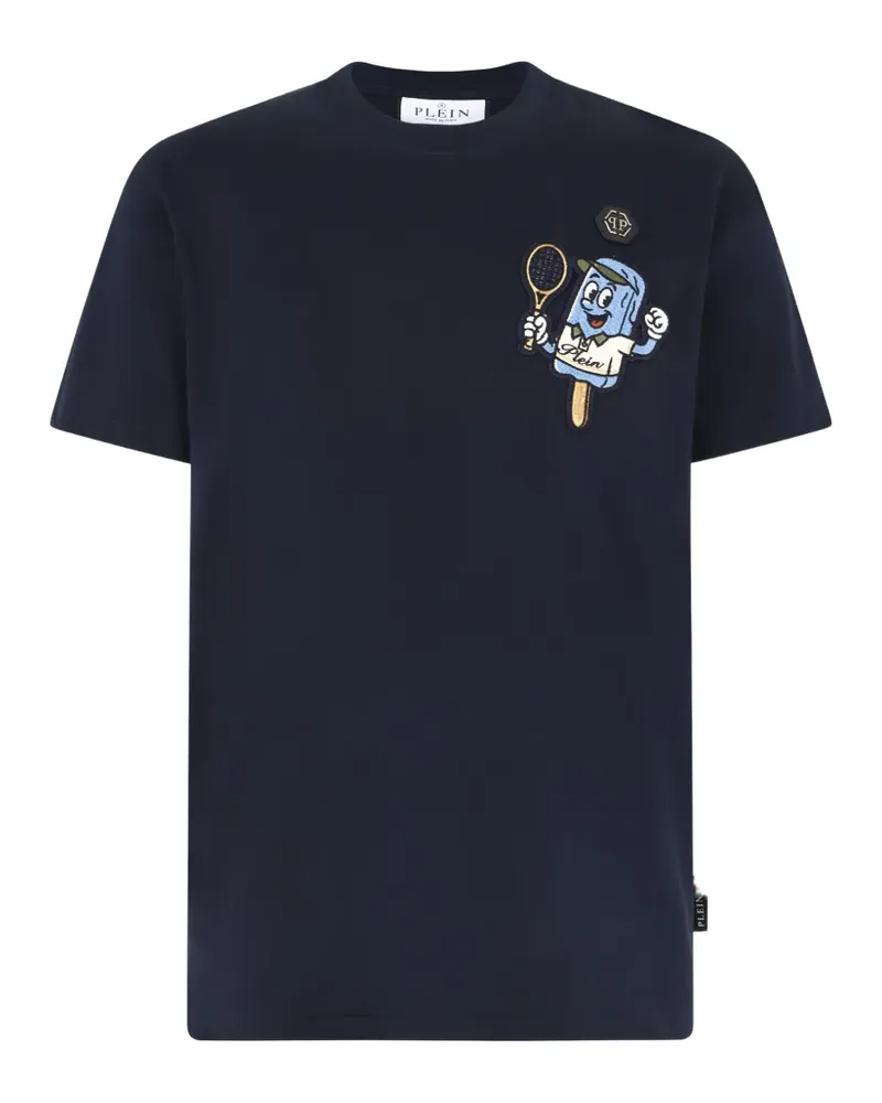 Philipp Plein Gelato Monsters T-Shirt mit rundem Ausschnitt - Blau Blau