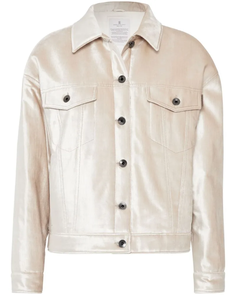 Brunello Cucinelli Daunenjacke mit Perlmutt-Finish - Nude Nude