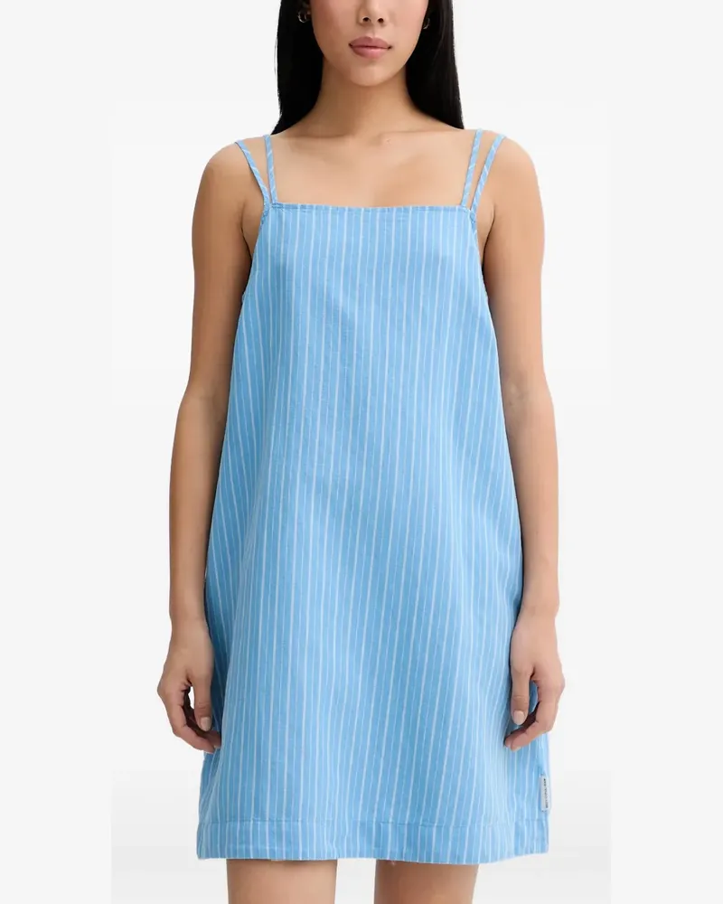 Marc O'Polo vertical-stripe square-neck mini dress - Blau Blau
