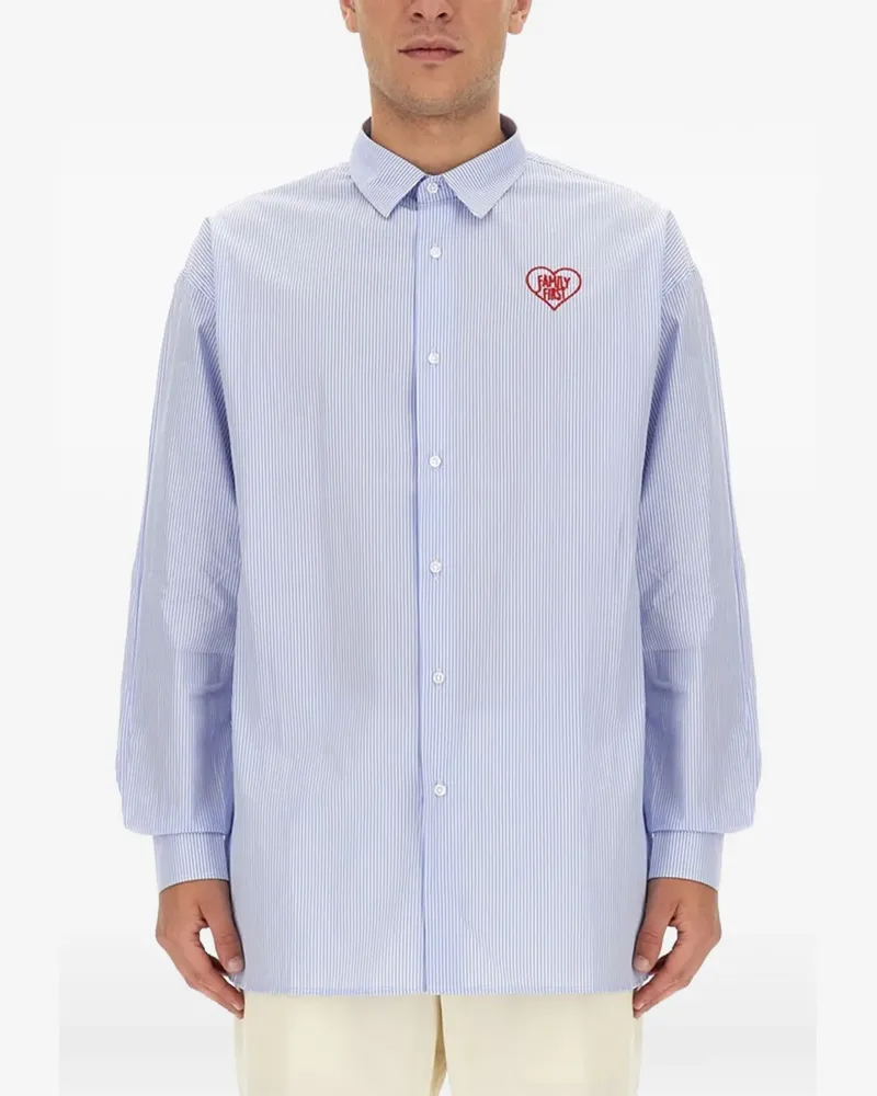 Family First logo striped shirt - Blau Blau