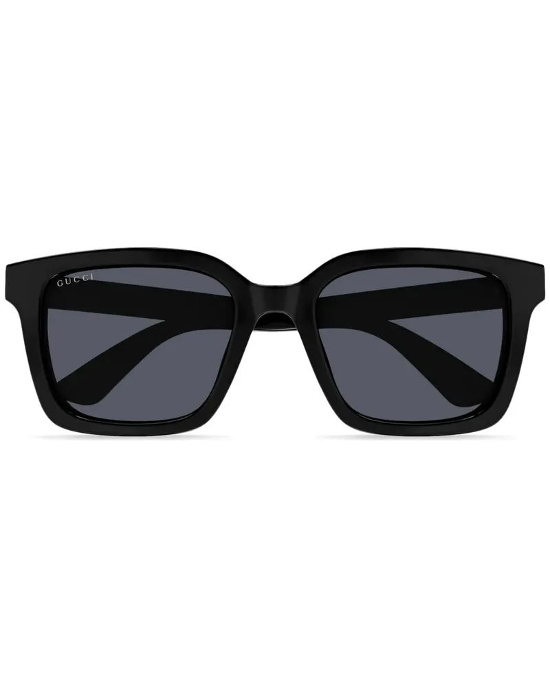 Gucci Sonnenbrille mit eckigem Gestell - Schwarz Schwarz