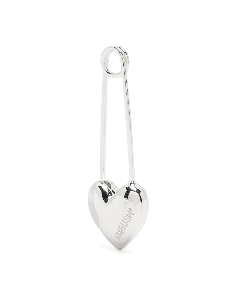 AMBUSH Heart Safety Pin Ohrring - Silber Silber