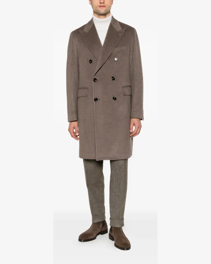 Tagliatore double-breasted peak-lapels coat - Braun Braun