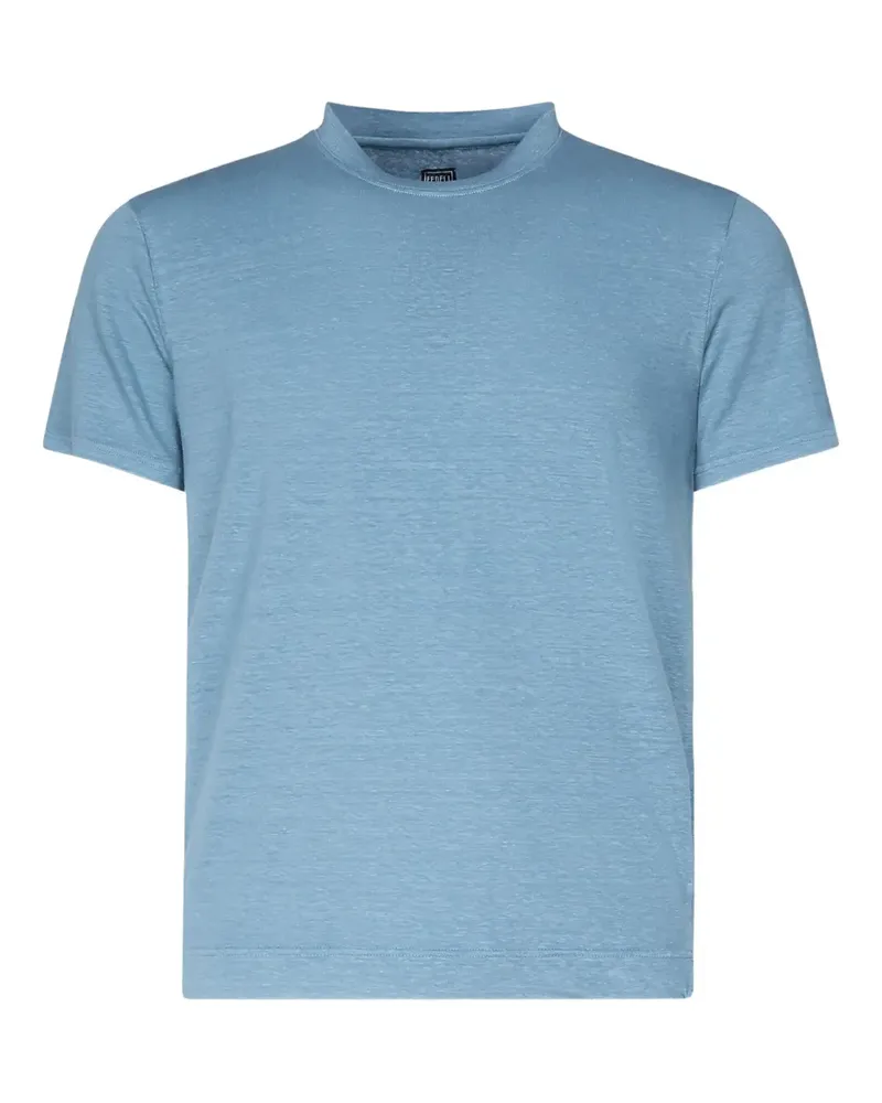 Fedeli Meliertes T-Shirt aus Leinen - Blau Blau