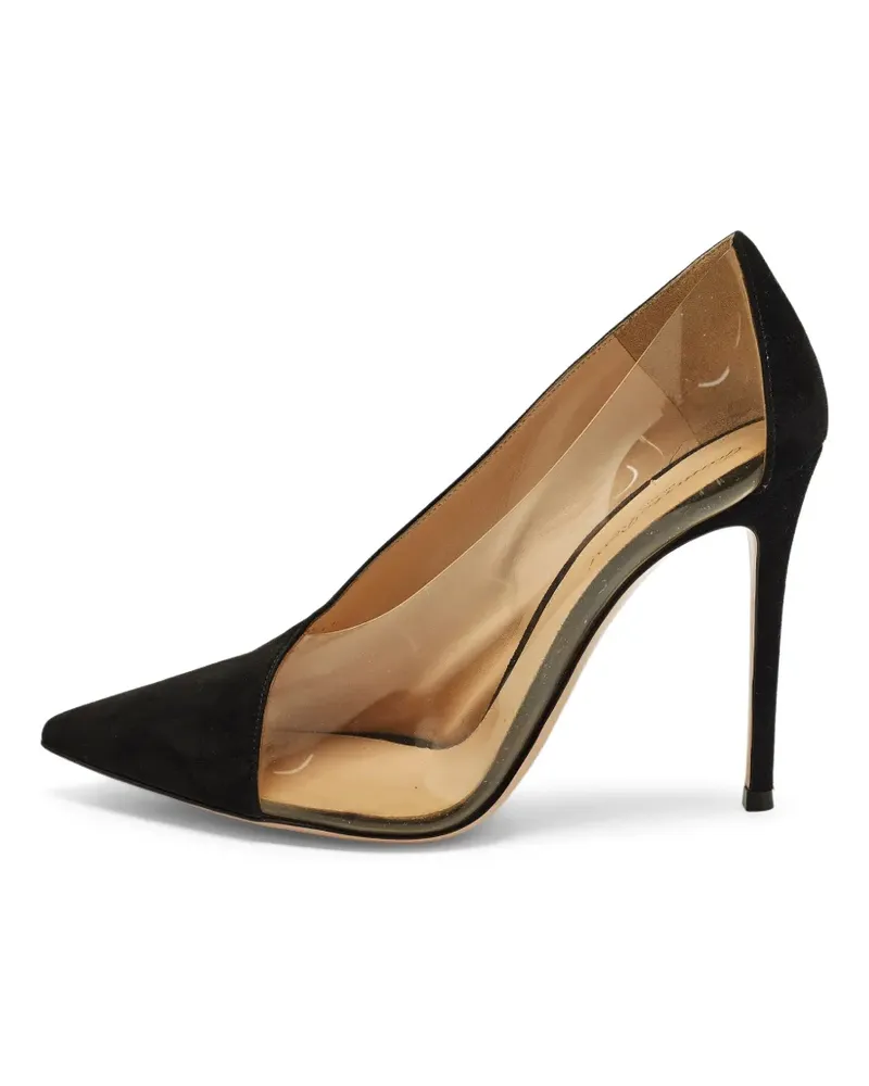 Gianvito Rossi Plexi Pumps mit spitzer Kappe - Schwarz Schwarz
