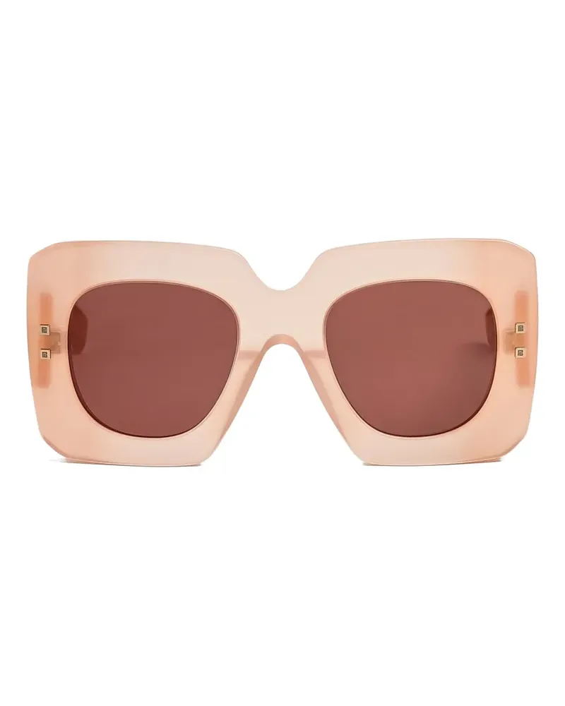 Balmain Eckige B-Bold Sonnenbrille - Nude Nude
